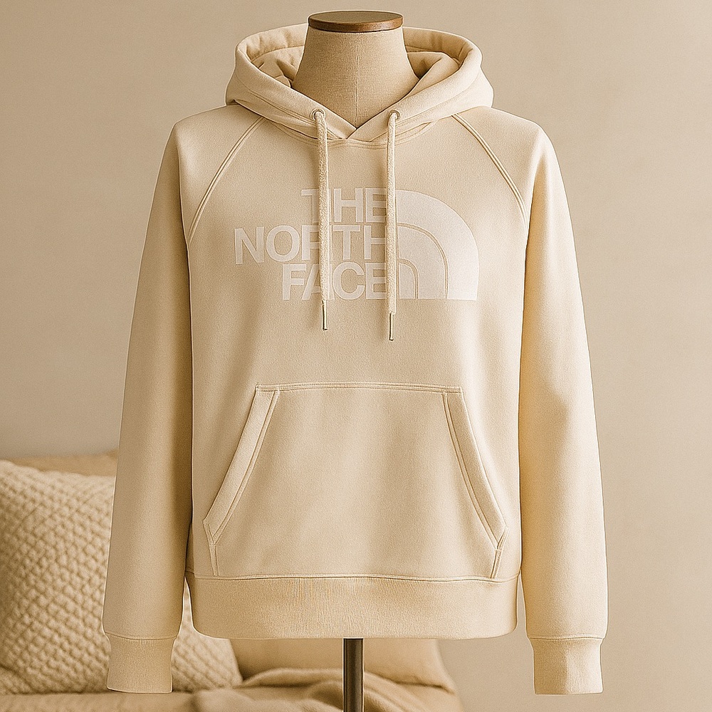 The North Face NWT Cream Colored Cozy Hoodie Pullover Sweatshirt Women’s Size L